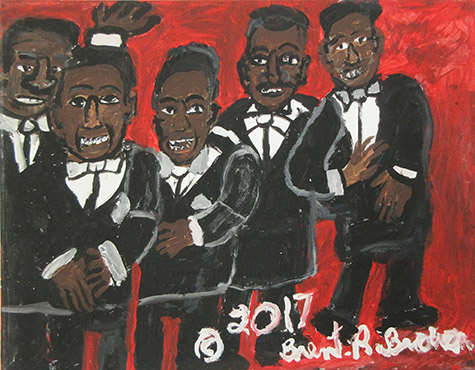 Brent Brown | BRB313 | The Temptations, 2017 | Paint on canvas board | 14 x 11 in. (35.6 x 27.9 cm) at the Outsider Folk Art Gallery