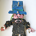 Brent Brown BRB330 | Mad Blue Hatter, at the Outsider Folk Art Gallery