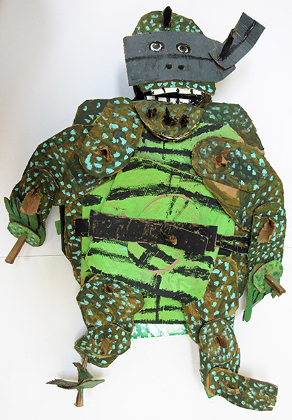 Brent Brown | BRB422 | Big Jim Turtle, 2017 | Cardboard, Mixed Media | 32 x 42 x 9 in. (81.3 x 106.7 x 22.9 cm) at the Outsider Folk Art Gallery