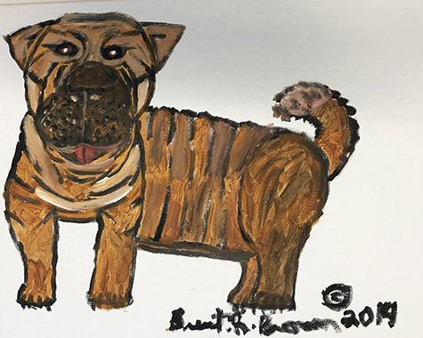 Brent Brown | BRB597 | Sharpei, 2019 | 
	 Paint on canvas | 16 x 20 in. at the Outsider Folk Art Gallery