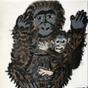Brent Brown BRB658 | Gorilla Mom and Baby, 2019 at the Outsider Folk Art Gallery