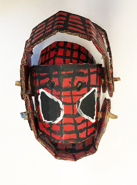 Brent Brown | BRB700 | Spiderman, 2019 | Cardboard, Mixed Media | 12 x 14 x 10 in. at the Outsider Folk Art Gallery