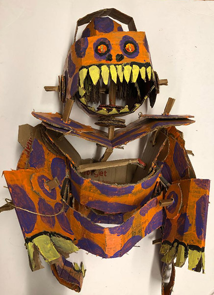 Brent Brown | BRB728 | Racor, 2020  | 
	 Cardboard, Mixed Media | 21 x 23 x 15 in. at the Outsider Folk Art Gallery