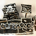 Brent Brown BRB748 | Black Flag Pirate Ship, 2020 at the Outsider Folk Art Gallery