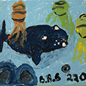Brent Brown BRB766 | Hump Back Whale with Jelly Fish, 2020 at the Outsider Folk Art Gallery