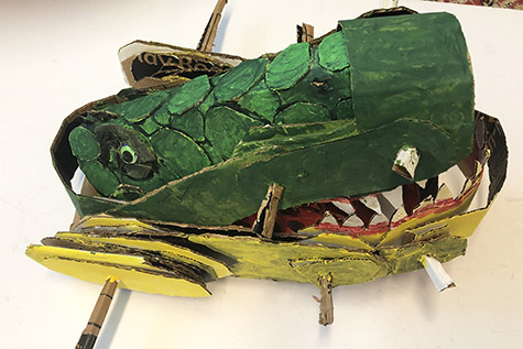 Brent Brown | BRB959 | Croc Mouth, 2021 | Cardboard, Mixed Media | 14 x 20 x 12 in. at the Outsider Folk Art Gallery