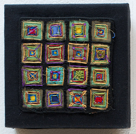 Mary Stoudt | STM013A | Quilt Square | Mixed Media | 6 x 6 in. (15.2 x 15.2 cm) at the Outsider Folk Art Gallery