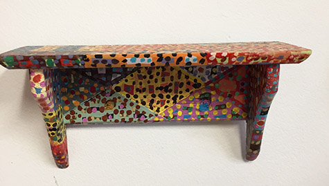 Sybil Roe Thompson | THS158 | Single Shelf | Painted wood, 14 x 8 in. (35.6 x 20.3 cm) at the Outsider Folk Art Gallery